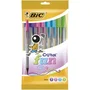 Bic 921342 Bolígrafos Cristal Fun, 10 Unidades, Colores Surtidos (Rosa, Morado, Turquesa, Lima), Punta 1.6 mm